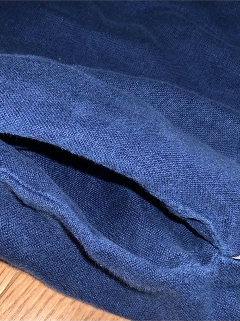 free label 100% linen high waisted wide leg flowy pants navy Large elastic - Picture 9 of 9